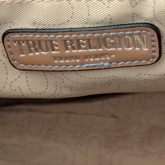 BNWT - True Religion Light Blue Denim Tote/Crossbody/Shoulder/Beach/School Bag - Picture 7 of 15